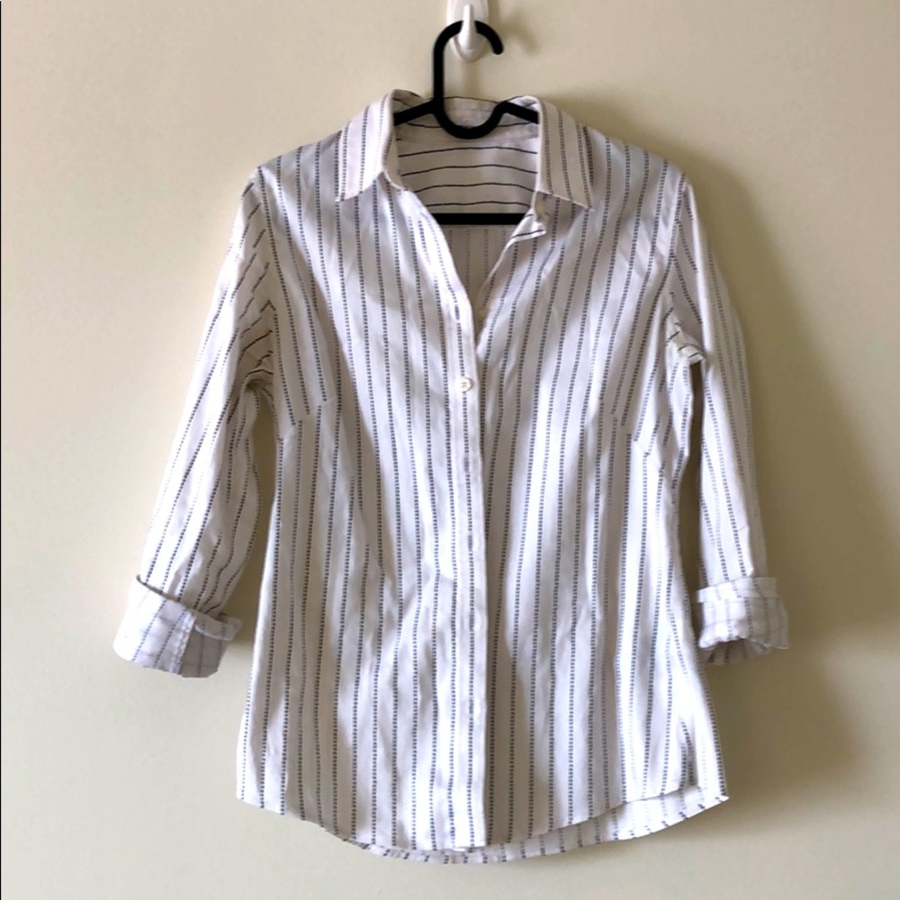 Banana republic pin stripe button down